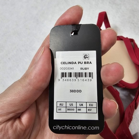 City Chic Celinda Red Mesh And Lace Push Up Bra 38DDD - Picture 3 of 8